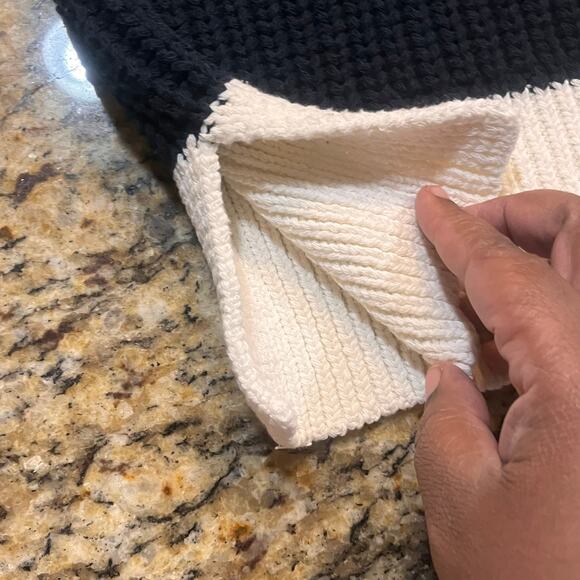 ZARA Women Medium Chunky Academia Artsy Black And White Wide Stripe Sweater Vest - Picture 4 of 6